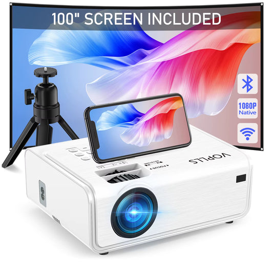 WiFi Wizardry: The 5G/2.4G Bluetooth Projector That Turns Your Living Room into a Movie Theater (Complete with 100" Screen and Tripod for Your Award-Winning Performance)