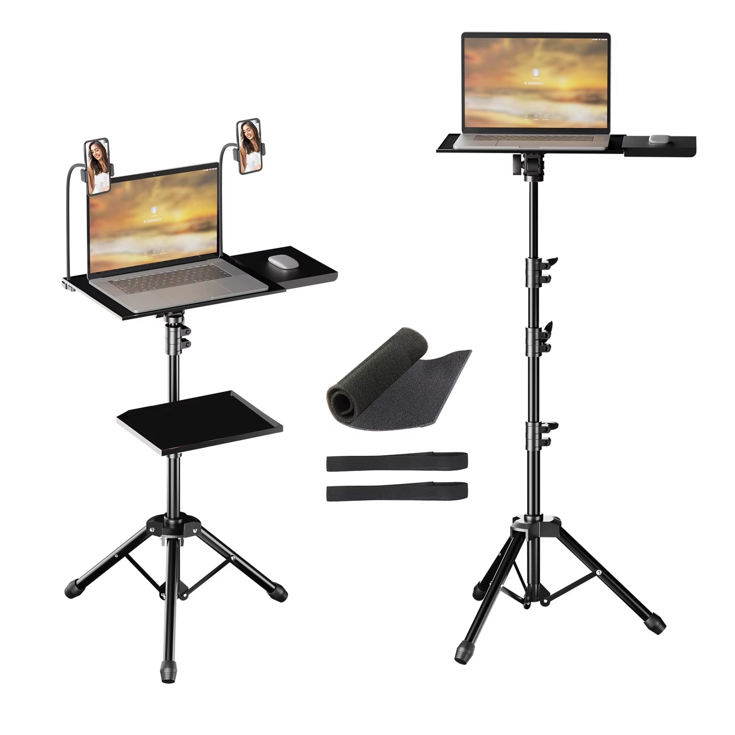 125Cm Projector Tripod Laptop Tripod Adjustable Height 23 to 63" Standing Desk Outdoor Computer Desk Stand Studio