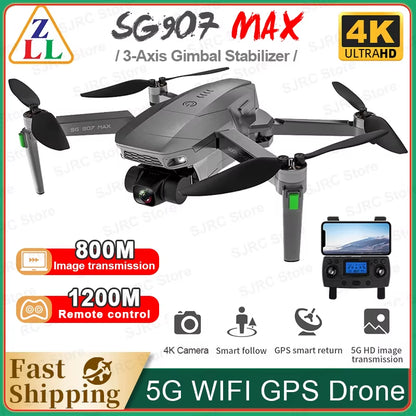 SG907 MAX GPS Drone 4K Camera 5G FPV with 3-Axis Gimbal ESC 25 Minutes Flight Brushless RC Quadcopter Profesional Dron