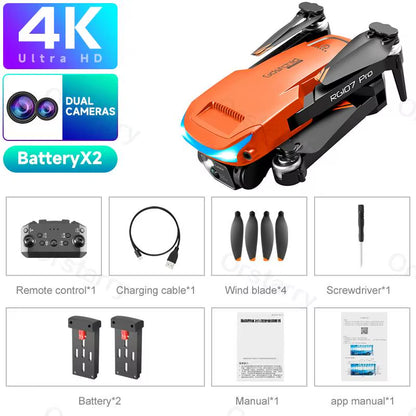 2024 HOT RG107 Pro Mini Drone 4K ESC Three-Sided Obstacle Avoidance Professional Dual HD Camera FPV Dron Foldable Quadcopter Toy