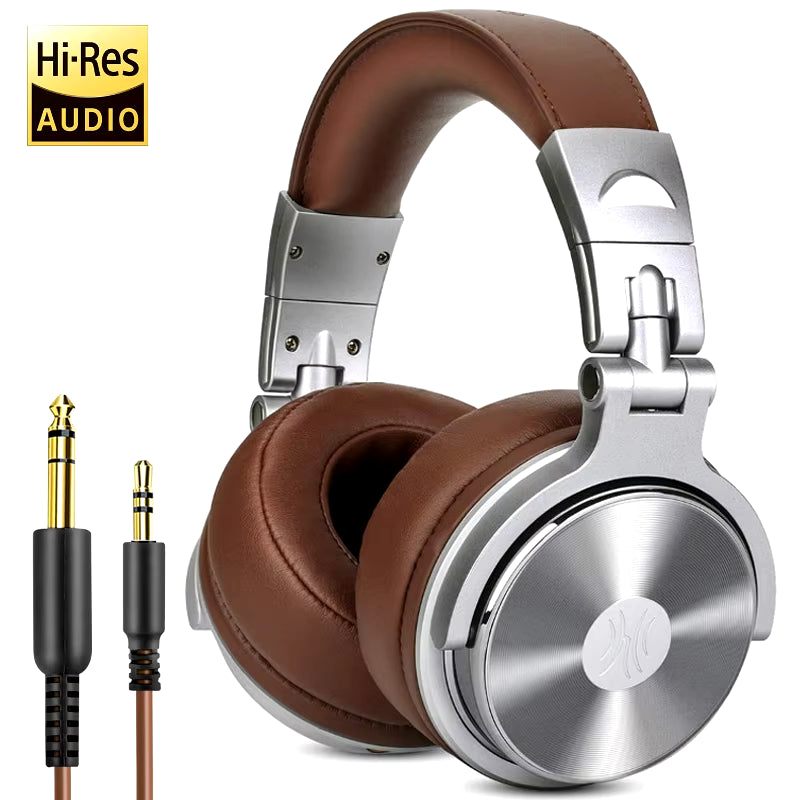 Studio Pro DJ Headphone over Ear 50Mm Drivers HIFI Wired Headset Professional Monitor DJ Headphones with Mic for Phone