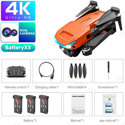 2024 HOT RG107 Pro Mini Drone 4K ESC Three-Sided Obstacle Avoidance Professional Dual HD Camera FPV Dron Foldable Quadcopter Toy