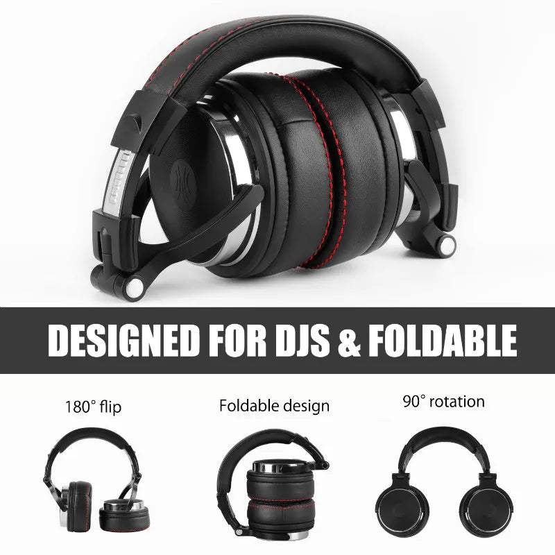 Studio Pro DJ Headphone over Ear 50Mm Drivers HIFI Wired Headset Professional Monitor DJ Headphones with Mic for Phone