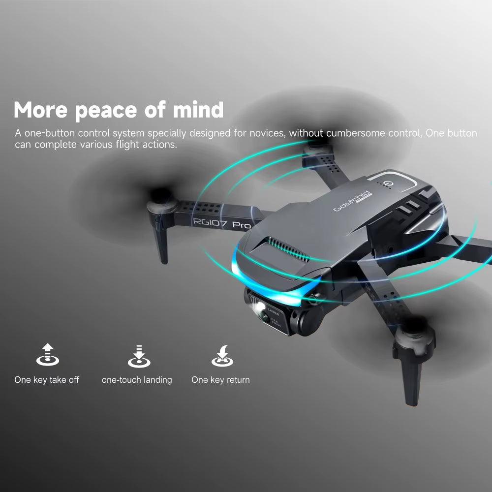 2024 HOT RG107 Pro Mini Drone 4K ESC Three-Sided Obstacle Avoidance Professional Dual HD Camera FPV Dron Foldable Quadcopter Toy