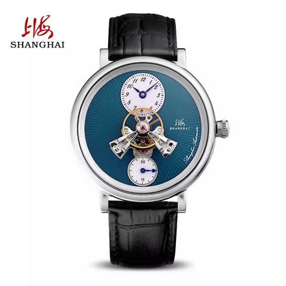 Shanghai Tourbillon Watch Men 40Mm Luxury Automatic Watches Dome Sapphire Glass Man Mechanical Wristwatches Relojes Para Hombre