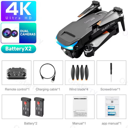 2024 HOT RG107 Pro Mini Drone 4K ESC Three-Sided Obstacle Avoidance Professional Dual HD Camera FPV Dron Foldable Quadcopter Toy