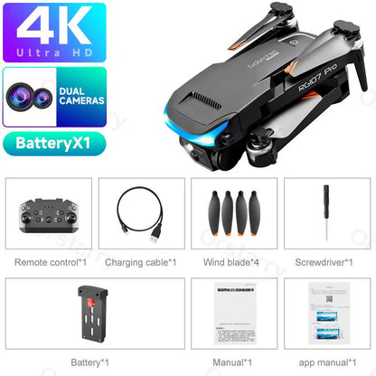 2024 HOT RG107 Pro Mini Drone 4K ESC Three-Sided Obstacle Avoidance Professional Dual HD Camera FPV Dron Foldable Quadcopter Toy