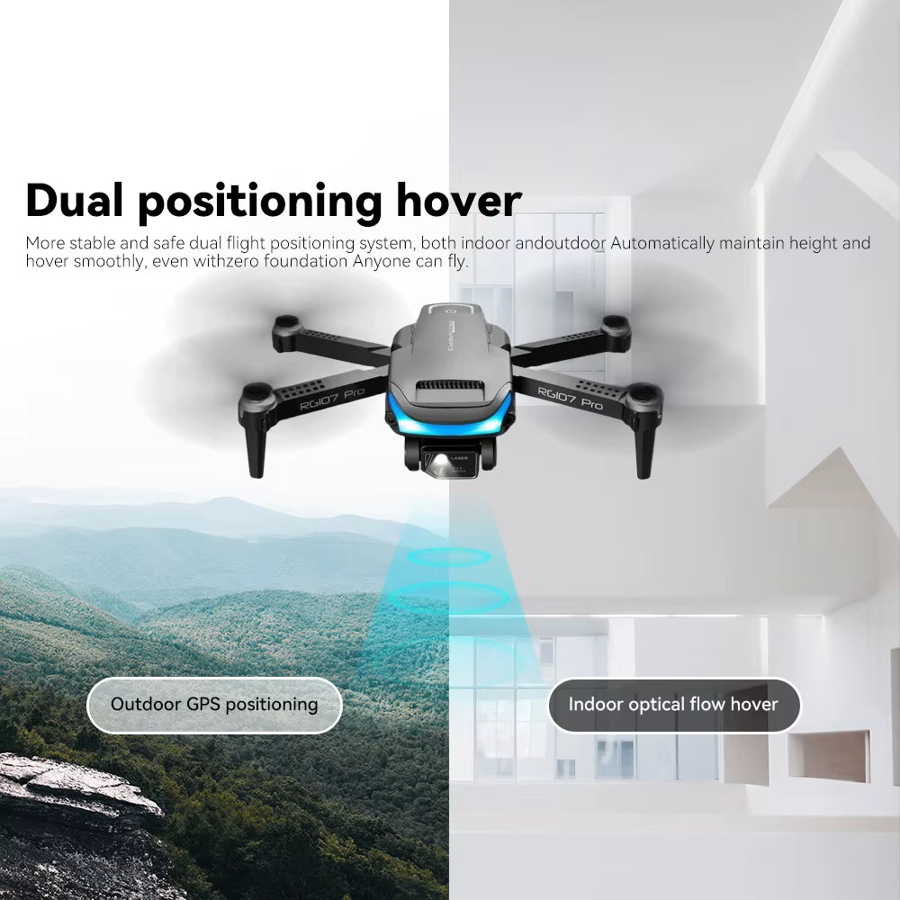 2024 HOT RG107 Pro Mini Drone 4K ESC Three-Sided Obstacle Avoidance Professional Dual HD Camera FPV Dron Foldable Quadcopter Toy